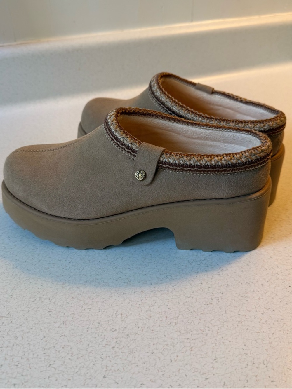 Bear Paw Comfort Platform Mule Clog in Tan